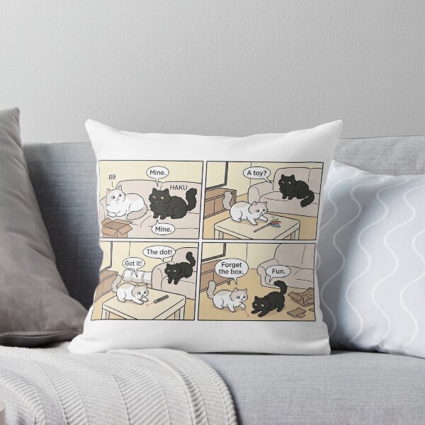 Item preview, Funny Black Cat and White Cat Comic - Forget The Box Laser Pointer Story designed and sold by PetalsPaws.