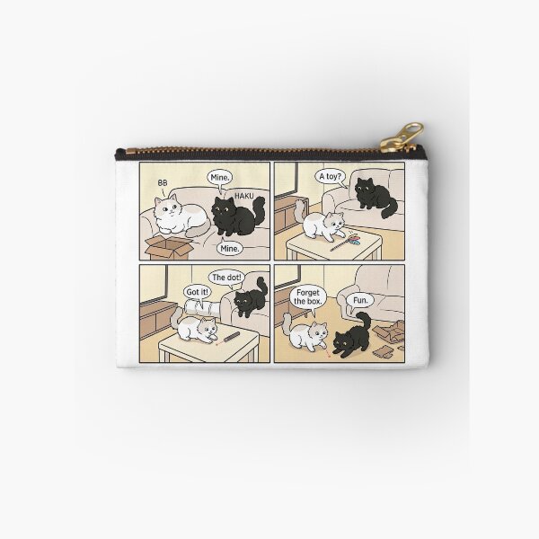 Item preview, Funny Black Cat and White Cat Comic - Forget The Box Laser Pointer Story designed and sold by PetalsPaws.