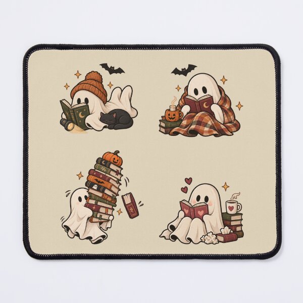 Item preview, Cozy Reading Ghost Sticker Pack – Halloween Book Lover Ghosts designed and sold by SnugbugStudios.