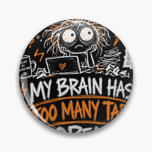 Item preview, One Task Seven Side Quests Funny ADHD Doodle Design designed and sold by mnkyride.