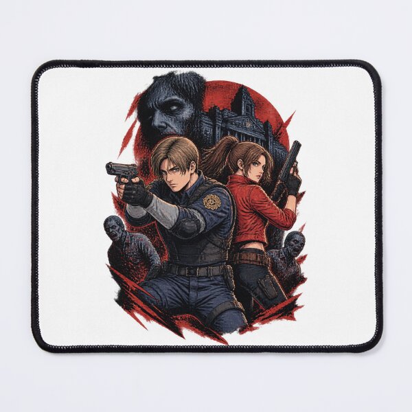 Item preview, Claire Redfield and Leon Kennedy Inspired Anime Style Artwork designed and sold by X7Shop.