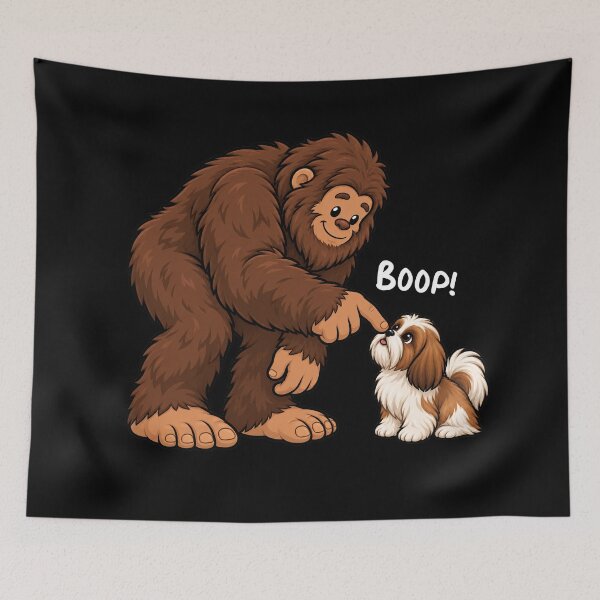 Item preview, Bigfoot and Shih Tzu Boop Fun Design Sasquatch designed and sold by rafaeltto.