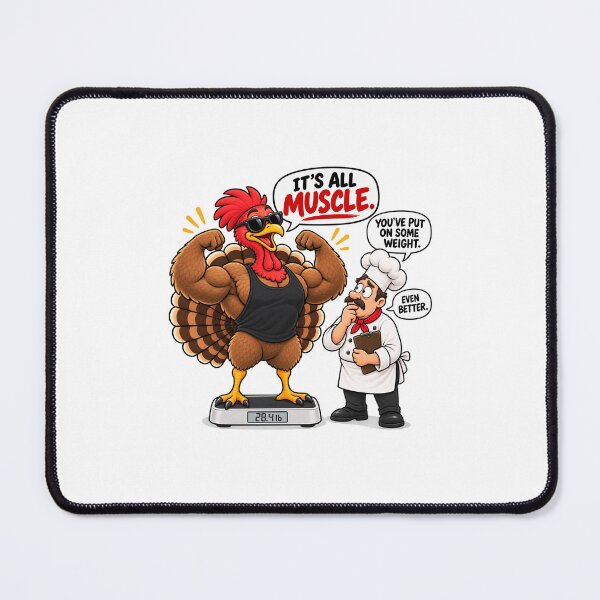 Item preview, Funny Thanksgiving Bodybuilder Turkey – It’s All Muscle designed and sold by EwelinaBa.