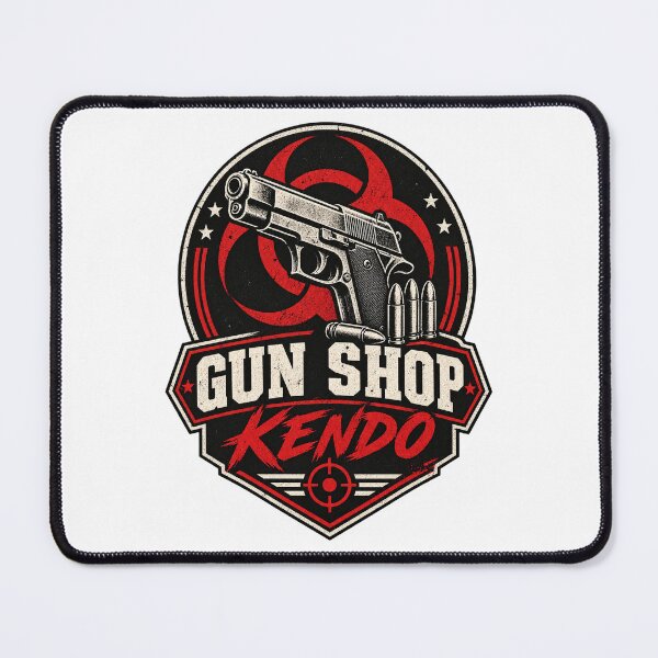 Item preview, Gun Shop Kendo Martial Arts Design with Katana Sword and Fire Elements designed and sold by X7Shop.