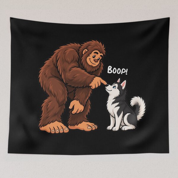 Item preview, Bigfoot and Siberian Husky Boop Fun Design Sasquatch designed and sold by rafaeltto.
