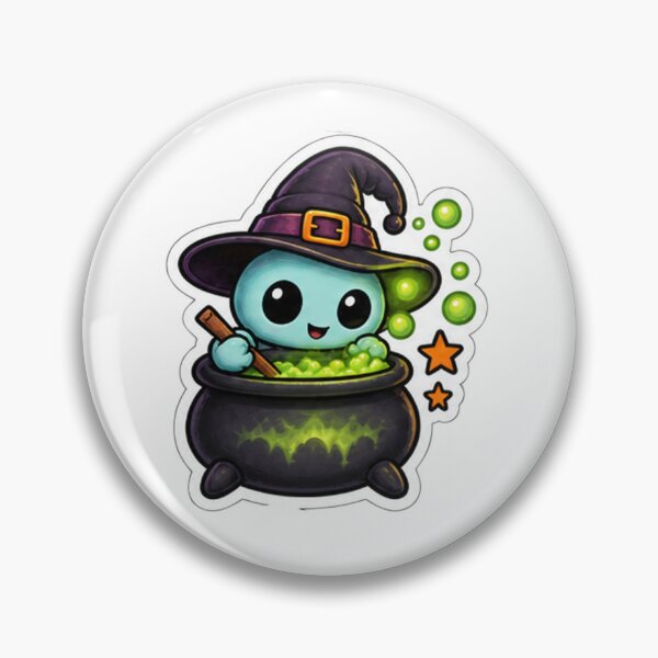 Item preview, Bloop Brewing Trouble – Cute Halloween Witch Cauldron designed and sold by L.A.T Universe.