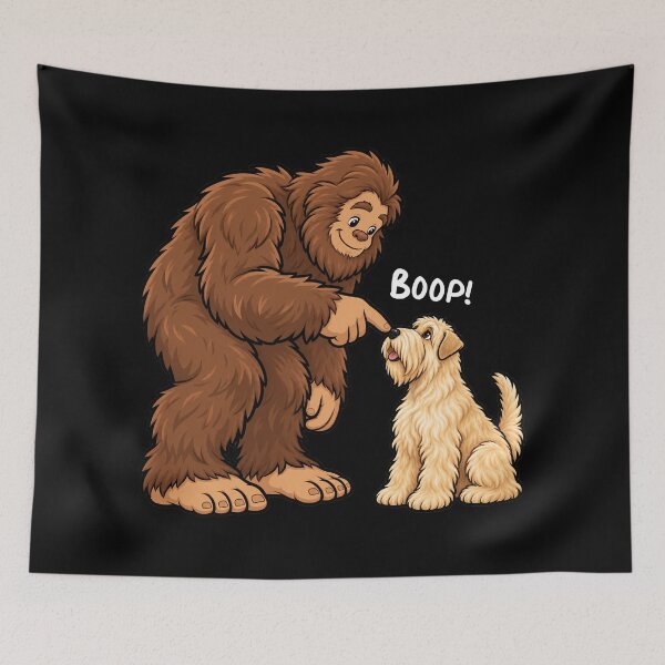 Item preview, Bigfoot and Soft Coated Wheaten Terrier Boop Fun Design Sasquatch designed and sold by rafaeltto.