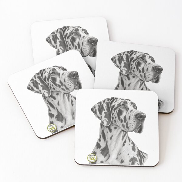 Item preview, Harlequin Great Dane charcoal style designed and sold by Peludos, Sí gracias.