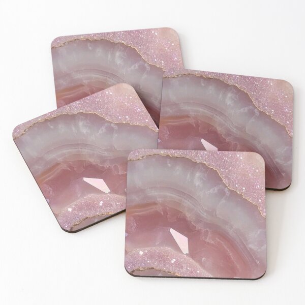 Item preview, Pink Quartz Crystal Geode Texture with Gold Veins designed and sold by LYAN-STORE.