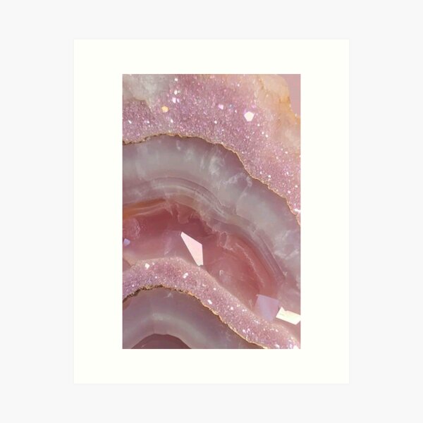Item preview, Pink Quartz Crystal Geode Texture with Gold Veins designed and sold by LYAN-STORE.