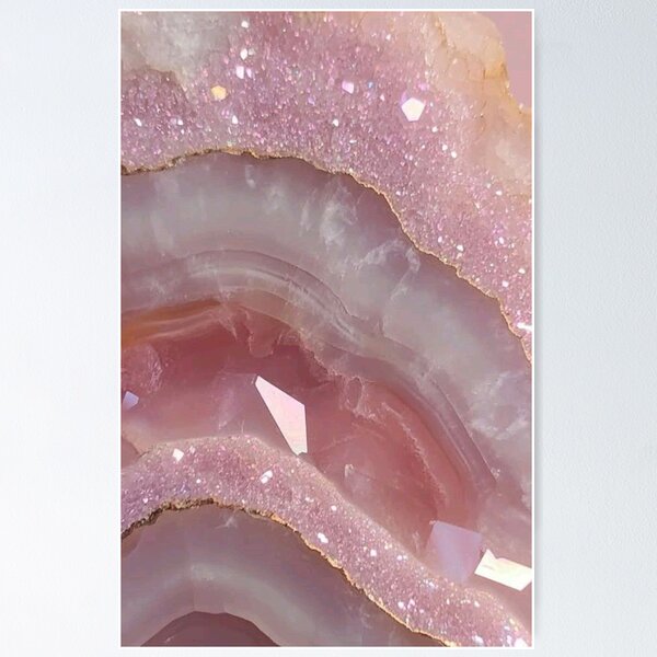 Item preview, Pink Quartz Crystal Geode Texture with Gold Veins designed and sold by LYAN-STORE.