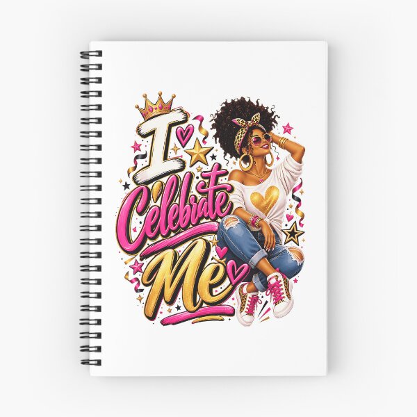 Item preview, I Celebrate Me Confident Black Woman Pink Gold Crown Self Love Empowerment Fan Apparel designed and sold by slmfams.