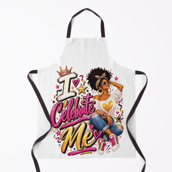 Item preview, I Celebrate Me Confident Black Woman Pink Gold Crown Self Love Empowerment Fan Apparel designed and sold by slmfams.