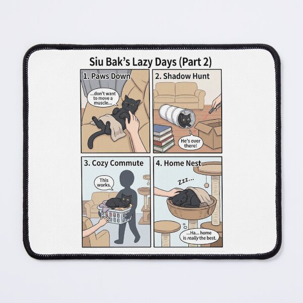 Item preview, Funny Black Cat Comic - Siu Bak’s Lazy Days Home Is The Best designed and sold by PetalsPaws.