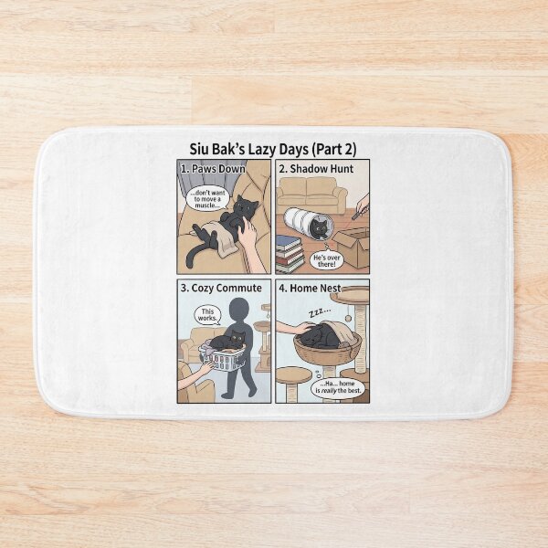 Item preview, Funny Black Cat Comic - Siu Bak’s Lazy Days Home Is The Best designed and sold by PetalsPaws.