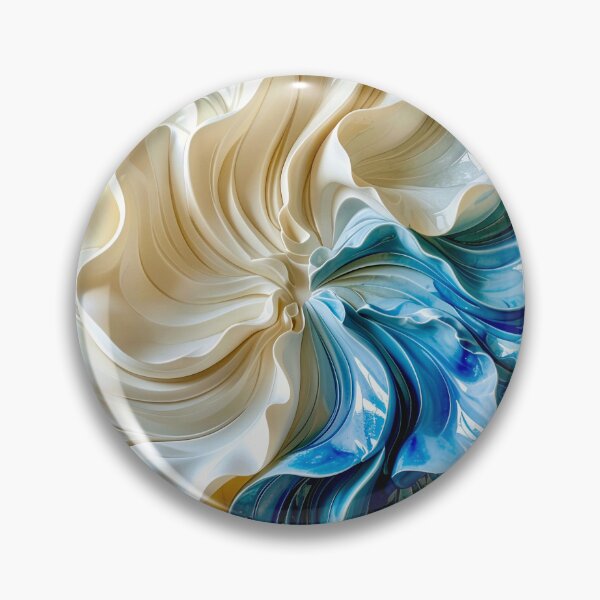 Item preview, Sculptural Sapphire and Cream Geometric Relief designed and sold by Vicky Brago-Mitchell®.