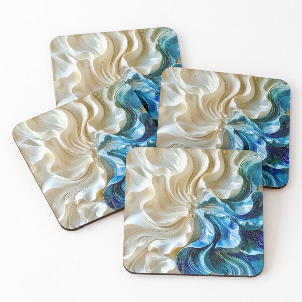 Item preview, Sculptural Sapphire and Cream Geometric Relief designed and sold by Vicky Brago-Mitchell®.