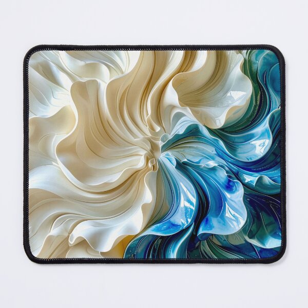 Item preview, Sculptural Sapphire and Cream Geometric Relief designed and sold by Vicky Brago-Mitchell®.