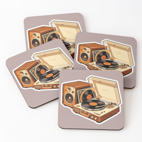Item preview, vintage record player and speaker designed and sold by mixoubraw.