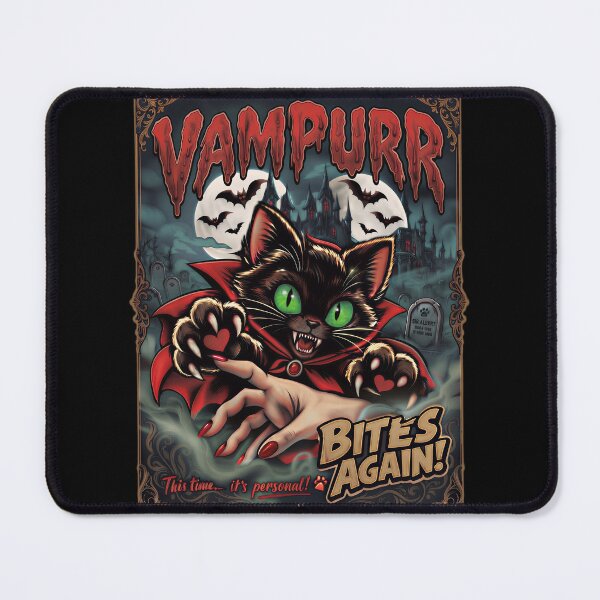 Item preview, Vampurr Bites Again Halloween Vampire Cat Lovers  designed and sold by gear-posters.