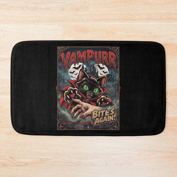 Item preview, Vampurr Bites Again Halloween Vampire Cat Lovers  designed and sold by gear-posters.