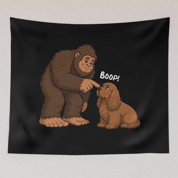 Item preview, Bigfoot and Sussex Spaniel Boop Fun Design Sasquatch designed and sold by rafaeltto.