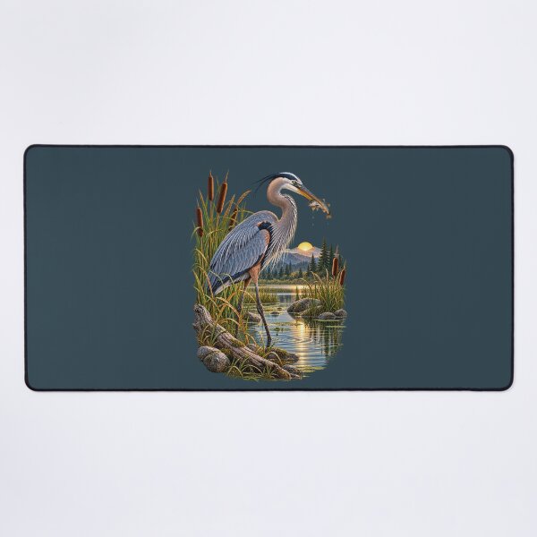 Item preview, Great Blue Heron Fishing at Mountain Sunrise designed and sold by BROHLine Studio.