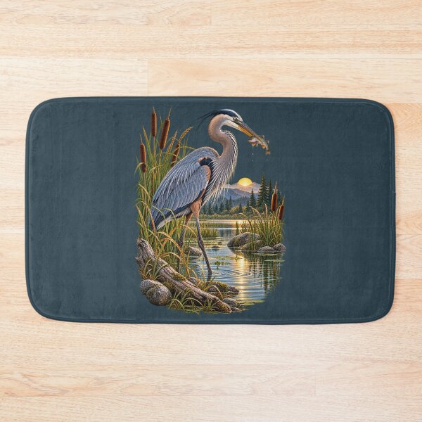 Item preview, Great Blue Heron Fishing at Mountain Sunrise designed and sold by BROHLine Studio.
