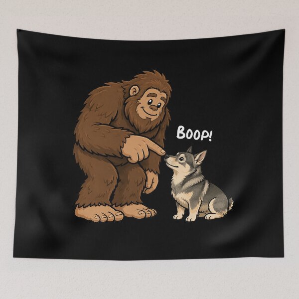 Item preview, Bigfoot and Swedish Vallhund Boop Fun Design Sasquatch designed and sold by rafaeltto.