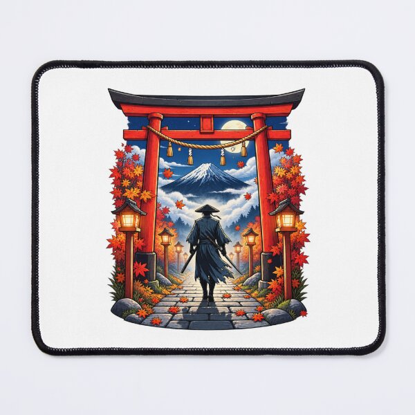 Item preview, Japanese Samurai Autumn | Mount Fuji Torii Gate Warrior Japan Art designed and sold by MrDev.