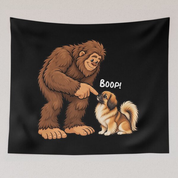 Item preview, Bigfoot and Tibetan Spaniel Boop Fun Design Sasquatch designed and sold by rafaeltto.