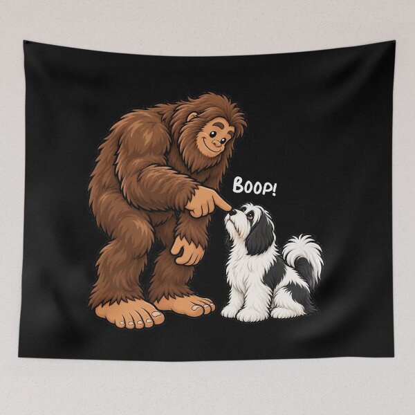 Item preview, Bigfoot and Tibetan Terrier Boop Fun Design Sasquatch designed and sold by rafaeltto.