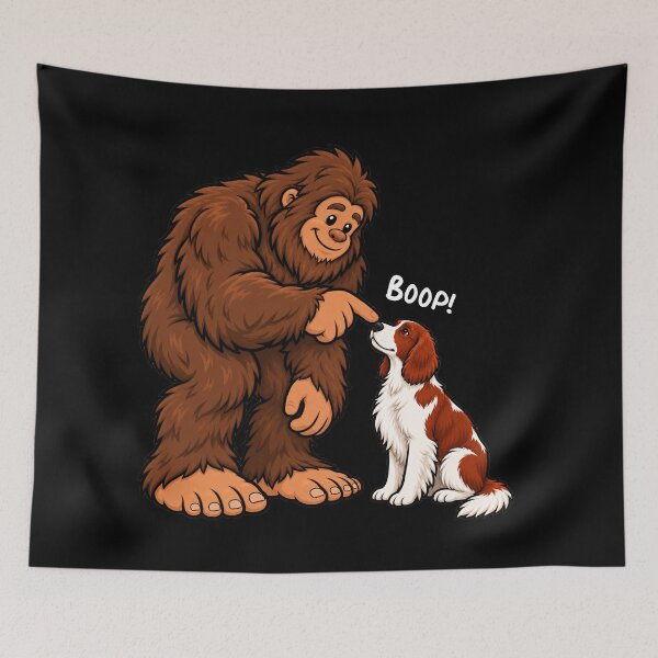 Item preview, Bigfoot and Welsh Springer Spaniel Boop Fun Design Sasquatch designed and sold by rafaeltto.