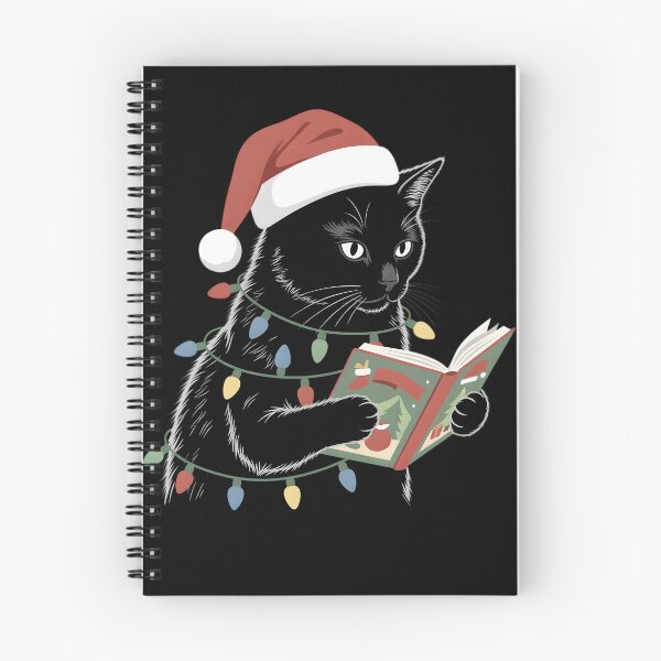 Item preview, Black Cat Reading Book Lover Christmas Lights Bookworm designed and sold by clothesy7.