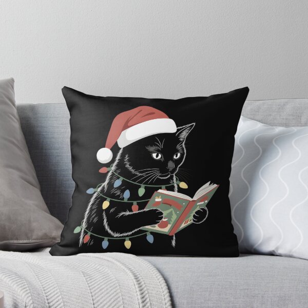 Item preview, Black Cat Reading Book Lover Christmas Lights Bookworm designed and sold by clothesy7.