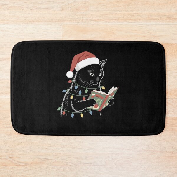 Item preview, Black Cat Reading Book Lover Christmas Lights Bookworm designed and sold by clothesy7.