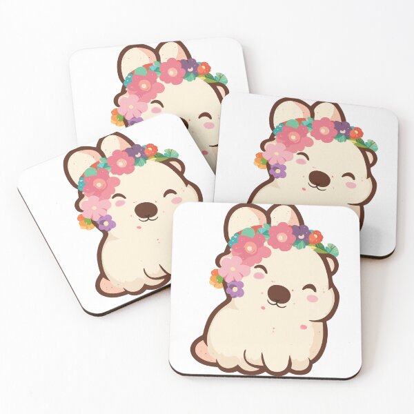 Item preview, Cute Fat Rabbit With Scattered Flowers Sweet Floral Crown Puppy designed and sold by LangJingArt.