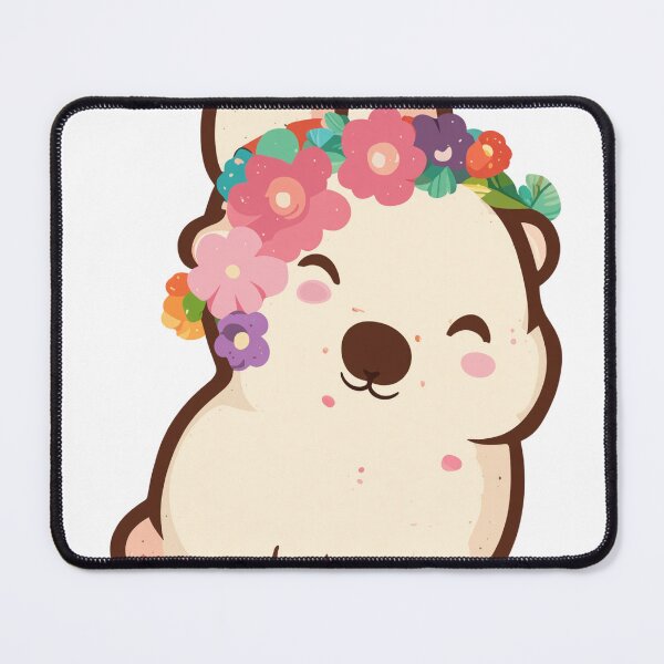 Item preview, Cute Fat Rabbit With Scattered Flowers Sweet Floral Crown Puppy designed and sold by LangJingArt.