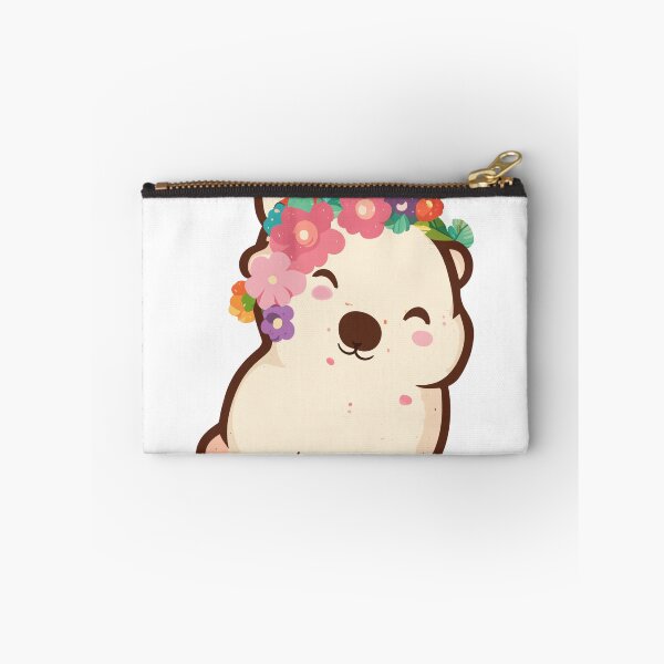Item preview, Cute Fat Rabbit With Scattered Flowers Sweet Floral Crown Puppy designed and sold by LangJingArt.