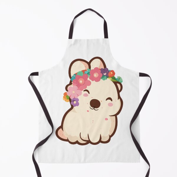 Item preview, Cute Fat Rabbit With Scattered Flowers Sweet Floral Crown Puppy designed and sold by LangJingArt.