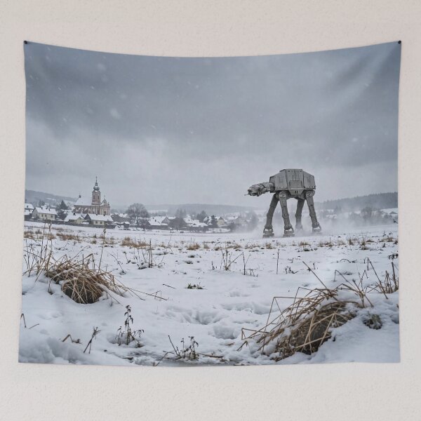 Item preview, AT-AT Crossing Snowy Field Near Village designed and sold by Late Theory.