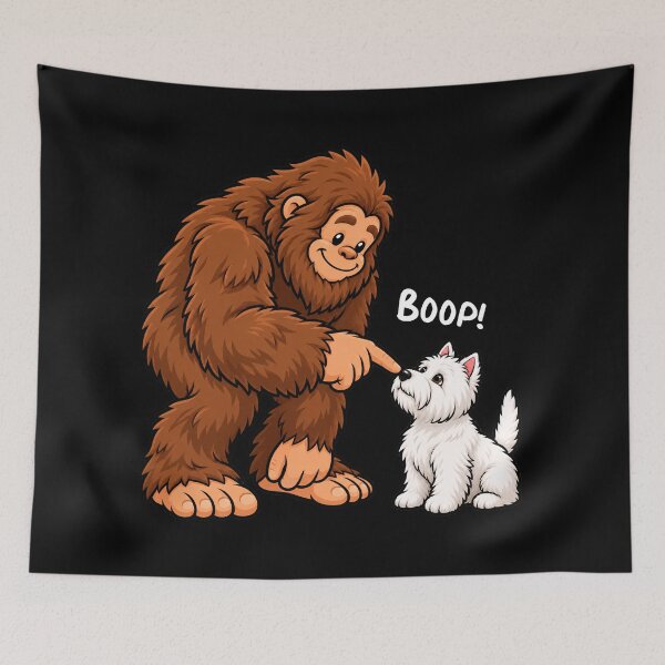 Item preview, Bigfoot and West Highland White Terrier Boop Fun Design Sasquatch designed and sold by rafaeltto.