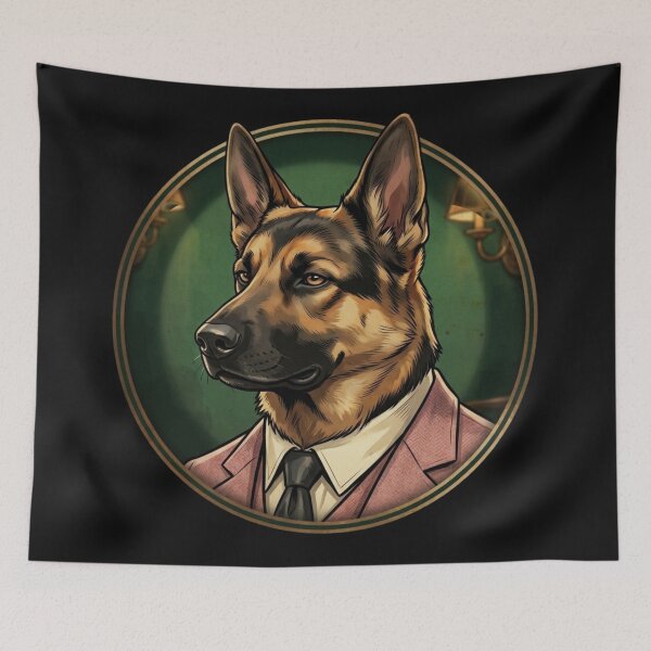 Item preview, a German Shepherd as a 1920s speakeasy gangster designed and sold by 123ks.