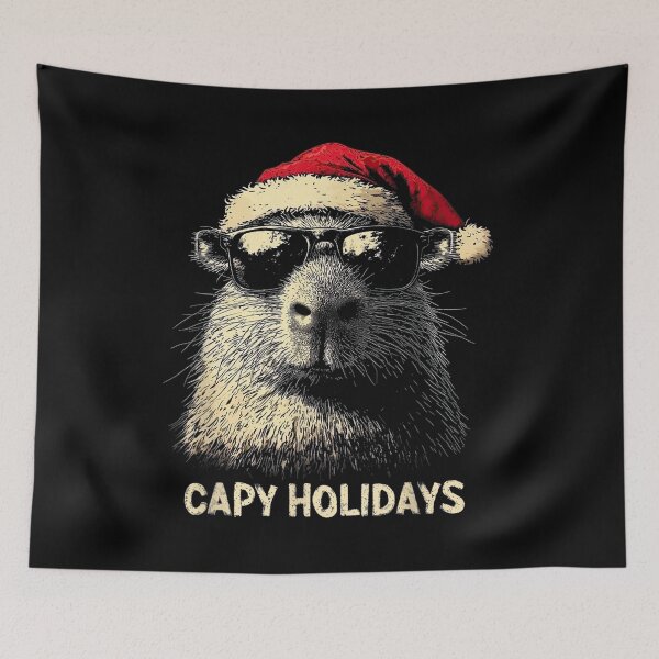 Item preview, Cute Christmas Capybara Wearing Santa Hat – Funny Holiday Capybara designed and sold by BASKF.
