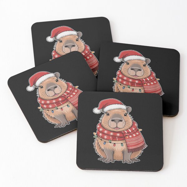 Item preview, Cute Christmas Capybara Wearing Santa Hat – Funny Holiday Capybara designed and sold by BASKF.