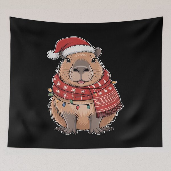 Item preview, Cute Christmas Capybara Wearing Santa Hat – Funny Holiday Capybara designed and sold by BASKF.
