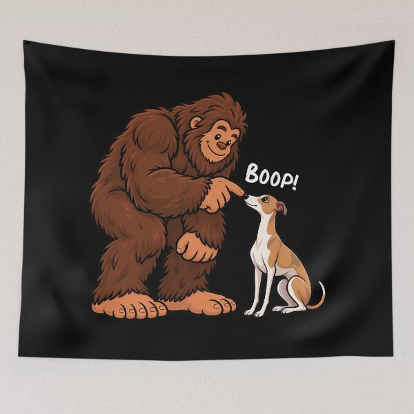 Item preview, Bigfoot and Whippet Boop Fun Design Sasquatch designed and sold by rafaeltto.