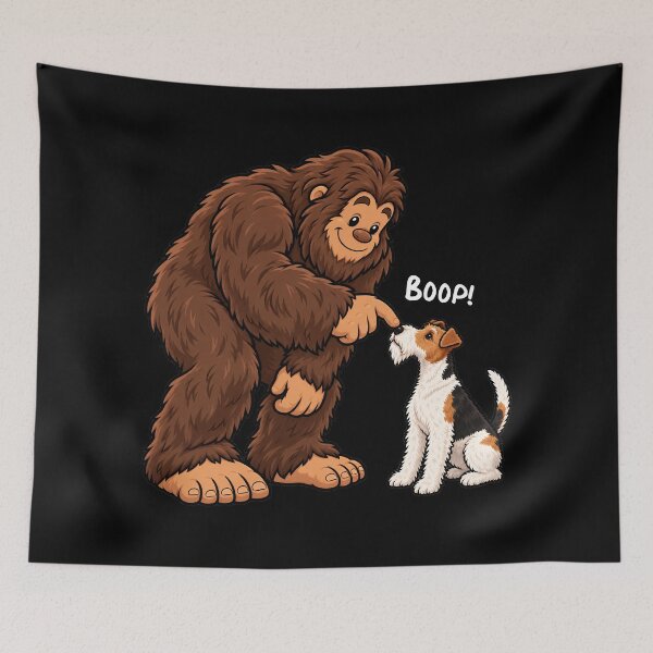 Item preview, Bigfoot and Wire Fox Terrier Boop Fun Design Sasquatch designed and sold by rafaeltto.