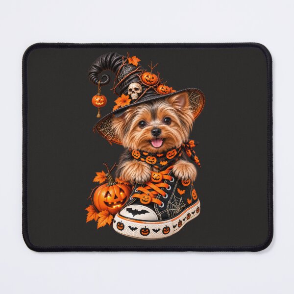 Item preview, Cute Yorkie Witch with Pumpkins and Spooky Hat designed and sold by MythicMood.