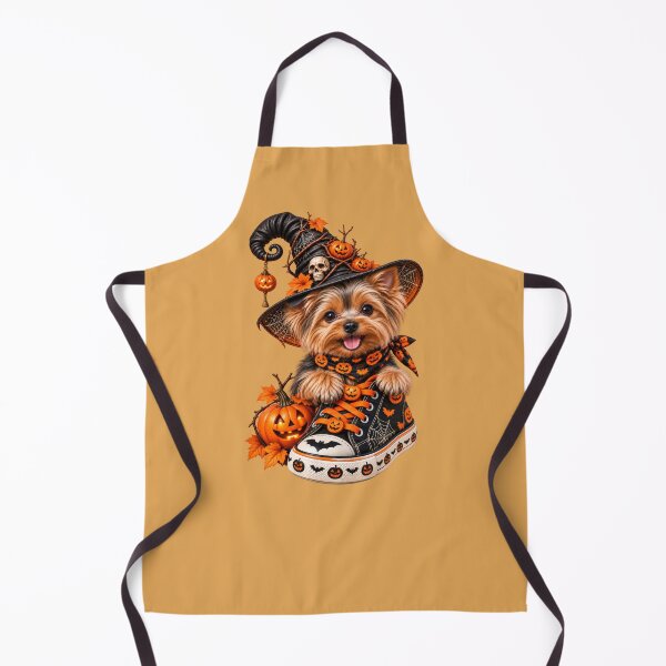Item preview, Cute Yorkie Witch with Pumpkins and Spooky Hat designed and sold by MythicMood.